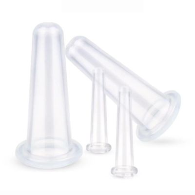 4Pcs Transparent Massage Cupping Set Silicone Mini Facial Cups Face Massager Helper Skin Care Neck Back Eyes Massaging Cup Safe to Use, Don't Worry About Burns Health Facial Skin Care Sets and Kits