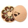 Pill Box Round 7 Day Wooden Pill Organiser Weekly Pill Dispenser Tablets Box with Lid Kitchen Spices Container, Pill case view 1
