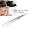 Adjustable Stainless Steel Tweezers with Lock, Ergonomic Design for Gem Identification and Diamond Grading, Anti-Slip, Anti-Magnetic (Curved Tweezers) view 3