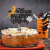 Ercadio 1PCS Happy Halloween Birthday Cupcake Toppers Glitter Halloween Witch Bat Pumpkin Spider Cupcake for Baby Shower Birthday Halloween Themed Party Cake Decorations Supplies view 3