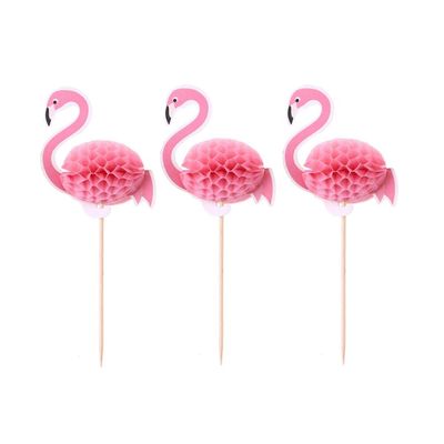 HOLIDYOYO Flamingo Cake Toer Set 3d Flamingo Cake Picks Hawaii Theme Party Cake Decorations