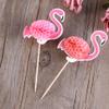 HOLIDYOYO Flamingo Cake Toer Set 3d Flamingo Cake Picks Hawaii Theme Party Cake Decorations view 2