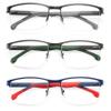 MODFANS 3-Pack Reading Glasses Men (Blue Light Blocking) Metal Frame Rectangle Style Stainless Steel Material Readers Glasses Grey/Dark Green/Red view 2
