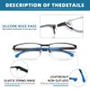 MODFANS 3-Pack Reading Glasses Men (Blue Light Blocking) Metal Frame Rectangle Style Stainless Steel Material Readers Glasses Grey/Dark Green/Red view 4