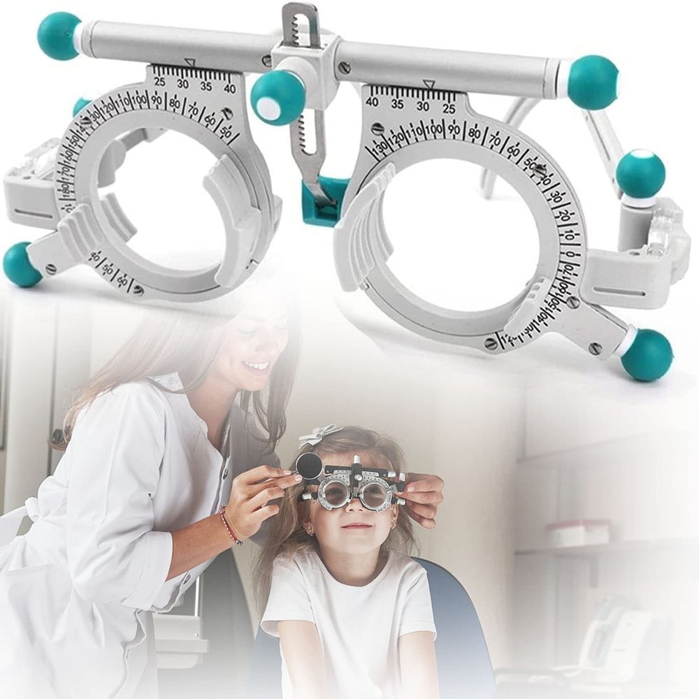 Optometric Universal Optical Trial Frame PD 48-80mm,Adjustable Optical Trial Lens Frame,Titanium Optical Test Eyepiece,Eye Test Glasses Optometry Lens Frame for Test Optician