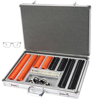 266PCS Optical Trial Frame Lens Frame Set, Optometry Optical Lens Set Trial Frame Optometry Optician Eye Test Glasses Ophthalmic Lenses Plastic Rim Aluminum Case