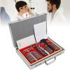 104PCS Optometry Box Trial Lens Case Set, Eye Protection Accessories Optical Trial Lens Set Metal Rim + Trial Frame + Aluminium Case view 1