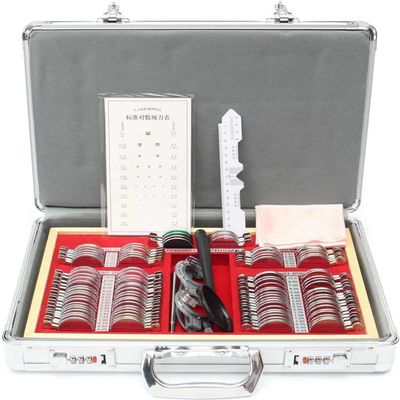 104 Pcs Plastic Optometry Trial Lens Kit, Plastic Rim Aluminum Trial Case Ophthalmic Lenses With Metal Box For Eyeglasses ShopEye Protection Accessories