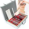 104Pcs Optical Trial Lens Set Plastic Rim Ophthalmic Trial Case Lenses with Trial Frame, 38mm Aperture, Aluminum Case, Optometry Box Equipment view 1