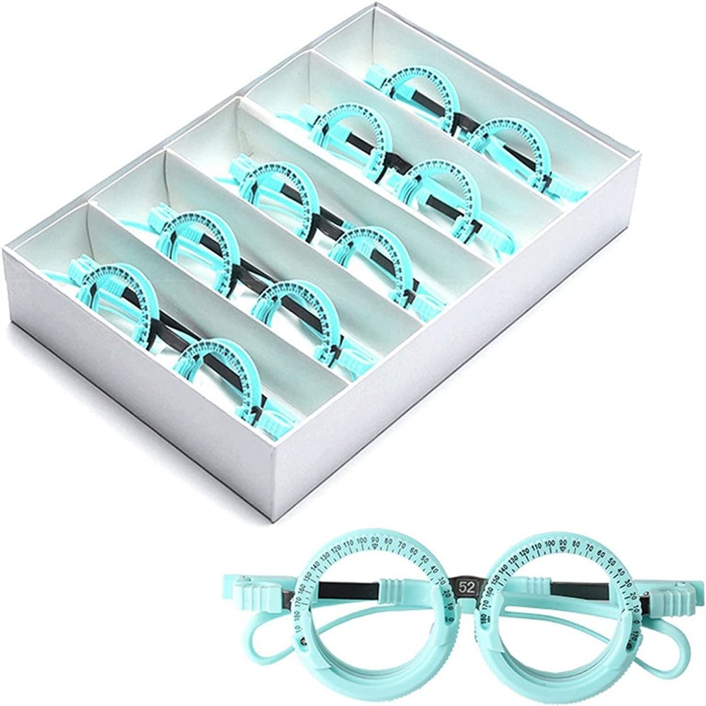 12 Pieces Adjustable Trial Frame Optical Trial Lens Frame,Optical Ophthalmic Equipment Kit PD50,52,54,56,58,60,62,64,66,68,70,72mm