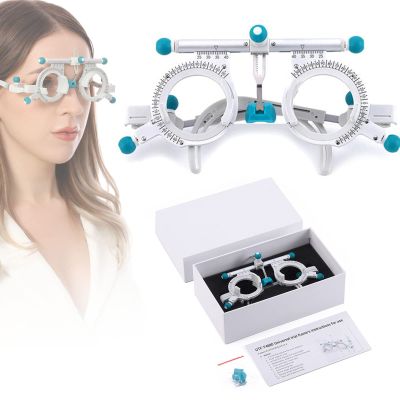 Adjustable Optical Trial Lens Frame PD 48-80mm Universal Optical Trial Frame,Titanium Optical Test Eyepiece,Eye Test Glasses Optometry Lens Frame for Test Optician