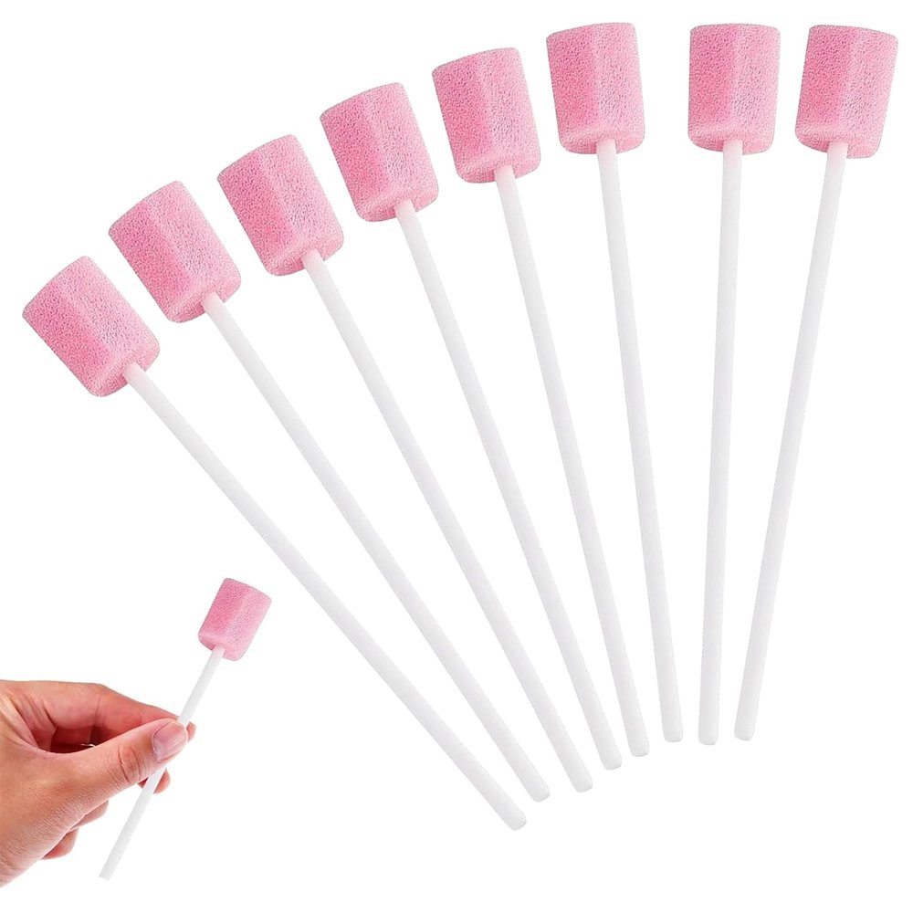 50 Pcs Mouth Swabs - Disposable Oral Care Sponge Swabs for Elderly, Patients, and Baby Oral Cleaning, Soft and Gentle Dental Sponge Swabs for Effective Oral Hygiene