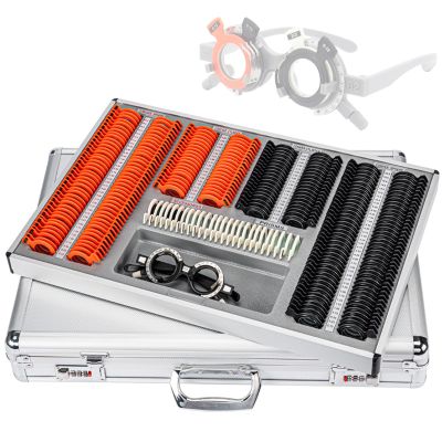 266 pcs Optical Trial Lens Set Ophthalmology Optometry Kit Adjustable Trial Frame with Free Trial Frame Eye Protection Accessories Shipped Suitable for Optometrists