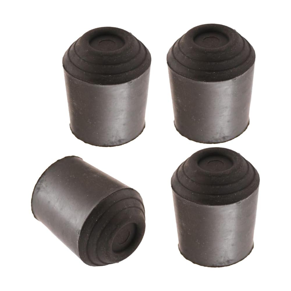 Concept4u 4 x 25mm Walking Stick Rubber Ferrule 1" Black Walking Cane Protector Walking Pole Replacement Rubber Tips Crutches Rubber Ends Ideal for Seniors Crutches, Canes, Hiking Stick