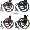 24Inch Silicone Wheelchair Push Ring Protective Cover,Non-Slip Wear-Resistant Wheelchair Rear Wheel Push Rim Covers,for Improve Grip And Traction,D,24in view 3