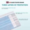 Lettuce Eat Disposable Blue Face Masks Protective 3 Ply Breathable Triple Layer Mouth Cover with Elastic Earloops (Pack of 2000) view 2