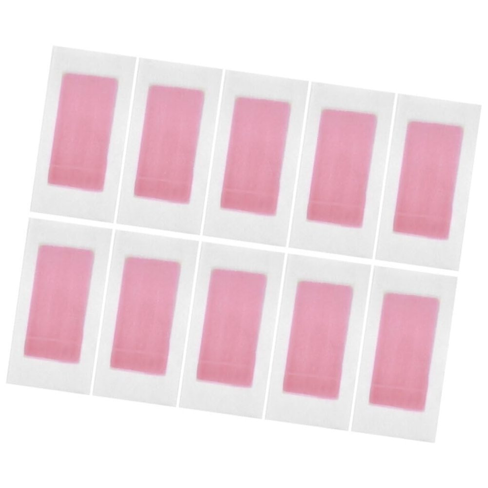 Healeved 10pcs Double-sided Unwoven Fabric Hair Removal Wax Strips Pink for Bikini Legs Body Sensitive Skin