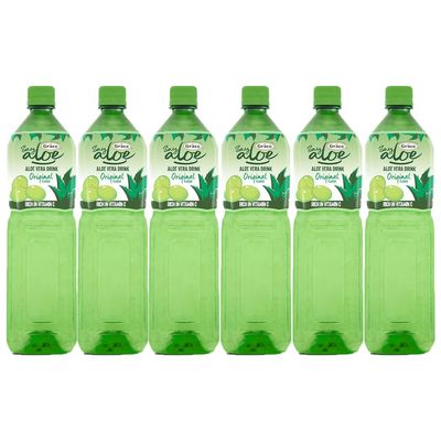 Grace Aloe Vera Drink Original 1.5L Pack of 6 Natural Grape Flavour Vitamin C Real Aloe Pieces Hydrate Juice Family Size Multipack Beverage with Welari Thank You Card | (6pack) (9L)