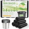 10L Small Bin Bags, 120 Counts Bin Liners Small Pedal Bin Bags Mini Pedal Bin Bags Pedal Bin Liners Mini Garbage Bags for Car, Office, Bathroom, Bedroom (Black, 10L) view 1