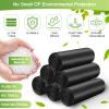 10L Small Bin Bags, 120 Counts Bin Liners Small Pedal Bin Bags Mini Pedal Bin Bags Pedal Bin Liners Mini Garbage Bags for Car, Office, Bathroom, Bedroom (Black, 10L) view 3