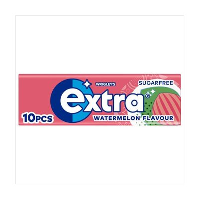 15 x Extra Sugarfree Chewing Gum Packs 10 Pieces - Sugar Free Chewing gum with Sweetners & Flavours (Watermelon)