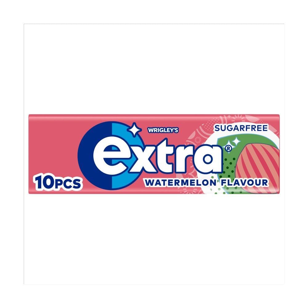 15 x Extra Sugarfree Chewing Gum Packs 10 Pieces - Sugar Free Chewing gum with Sweetners & Flavours (Watermelon)