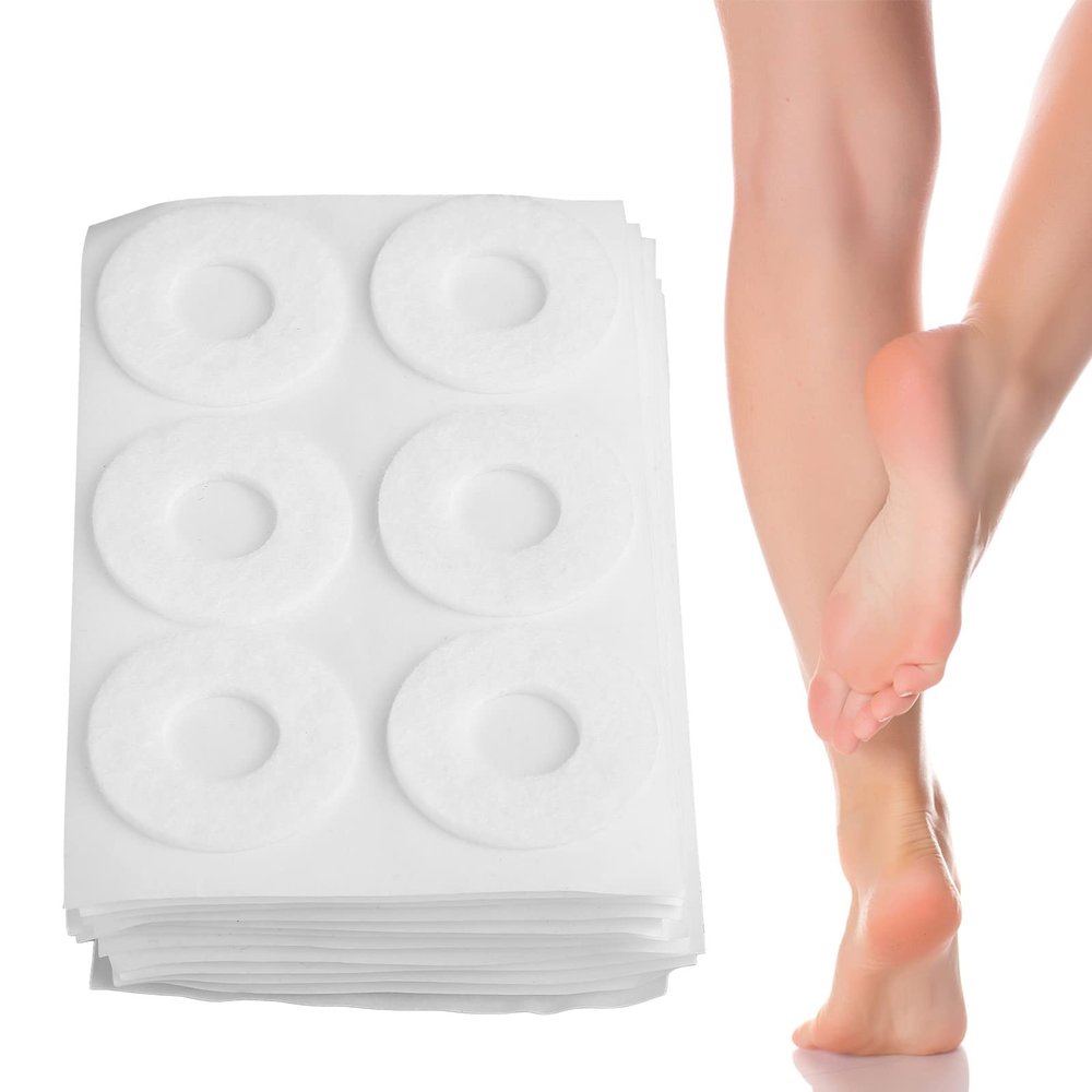 12 Sheet Callus Cushion Soft Felt Callus Pads, Men Women Soreness Relief Soft Adhesive Round Foot Corn Callus Pad Remover Stick Foot Care Cushions for Men Women