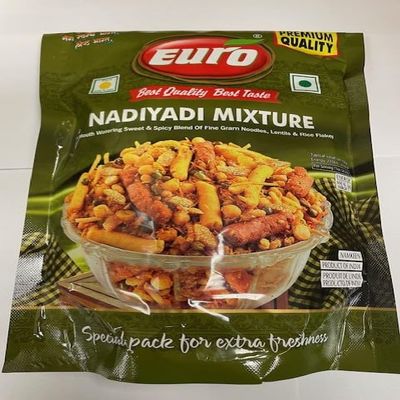 Euro Nadiyadi Mixture, 300g - Traditional Spicy Indian Snack Mix - Crispy, Crunchy & Spicy - Enjoy At Tea Time - Easy to Carry Anywhere - Savory Snacks (Pack of 6)