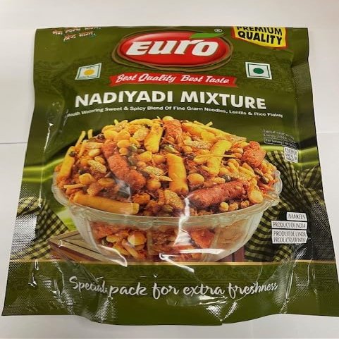 Euro Nadiyadi Mixture, 300g - Traditional Spicy Indian Snack Mix - Crispy, Crunchy & Spicy - Enjoy At Tea Time - Easy to Carry Anywhere - Savory Snacks (Pack of 6)