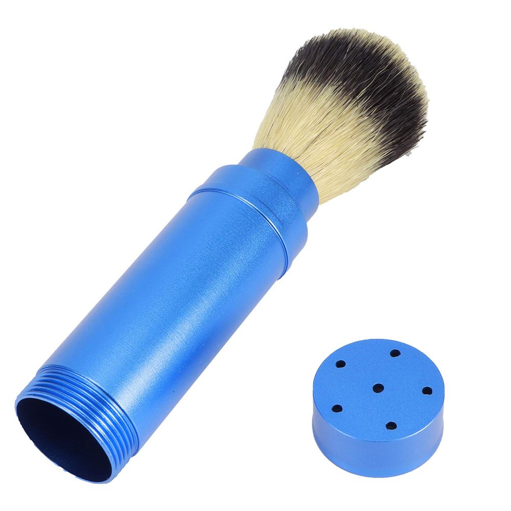 Portable Men's Beard Brush & Shaving Brush for Travel Facial Foaming Soft Grooming Tool with Bristles