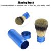 Portable Men's Beard Brush & Shaving Brush for Travel Facial Foaming Soft Grooming Tool with Bristles view 2
