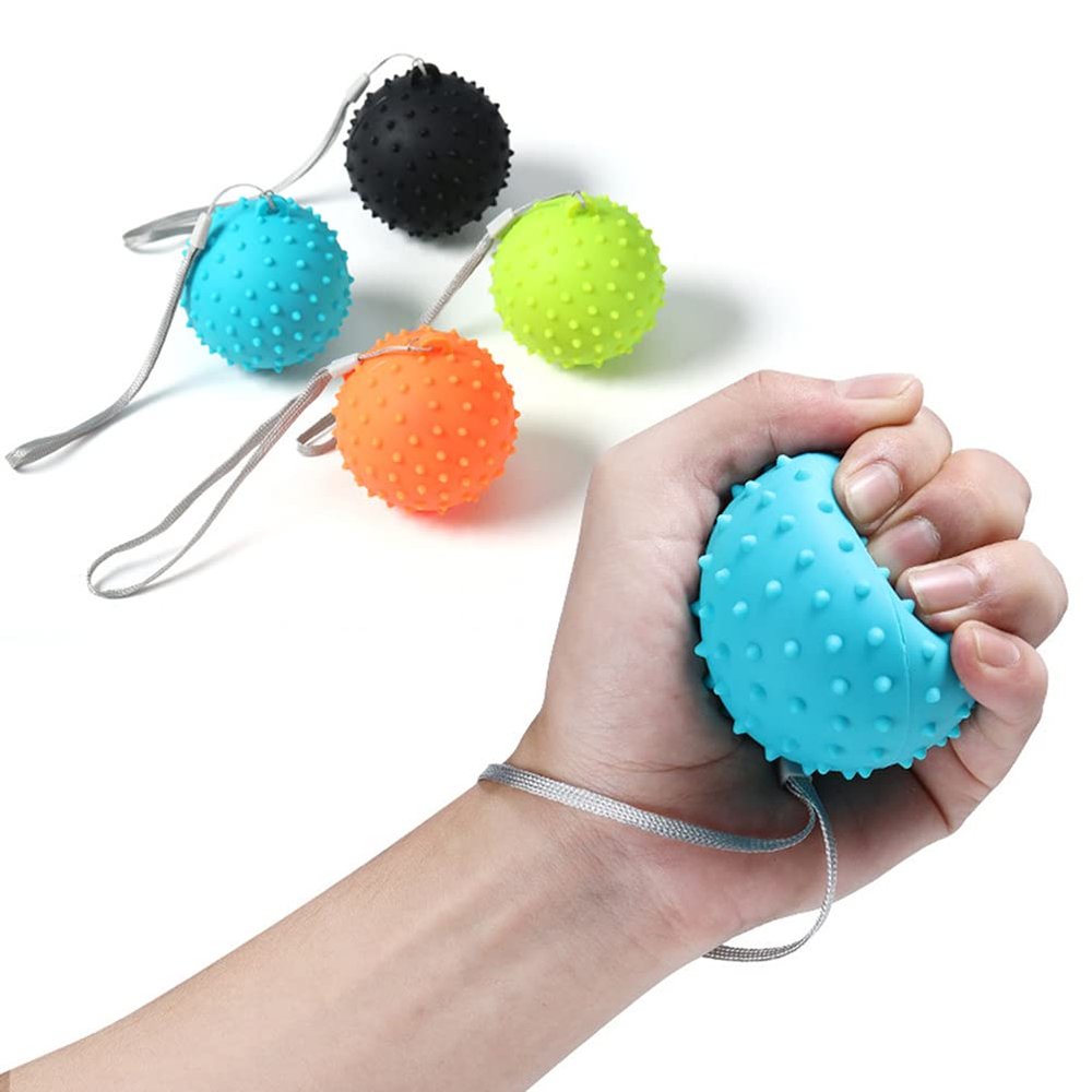 Ball Balls Hand, 7 * 7 * 7 Fitness Massage Grip Ball Stress Relief Toy Hand Finger Exerciser Decompression Ball Fitness Equipment Random Color (A)