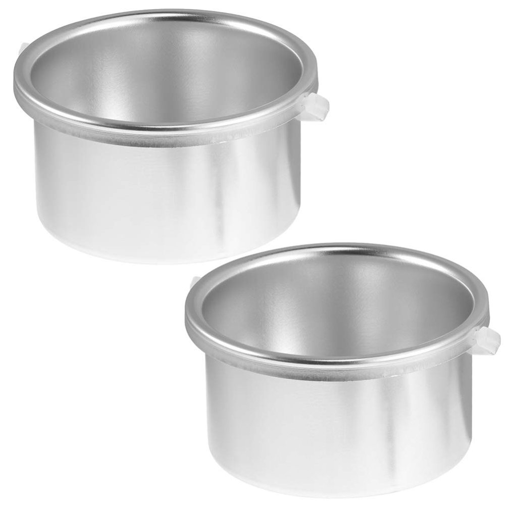 2pcs Wax Skin Hair Removal Drain Backflow Preventer Mini Metal Pot Silicone Container Depilatory Pot Metal Container Lip Gloss Containers Mini Heater Hair Removal Tool Makeup Body/1434