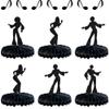 Gyufise 8Pcs 70's Disco Party Decorations 70s Disco Dancing Honeycomb Table Centerpiece Black Glitter 80's Disco Dancer Table Toppers Honeycomb Centerpieces for Music Theme Birthday Party Supplies view 1