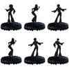 Gyufise 8Pcs 70's Disco Party Decorations 70s Disco Dancing Honeycomb Table Centerpiece Black Glitter 80's Disco Dancer Table Toppers Honeycomb Centerpieces for Music Theme Birthday Party Supplies view 3