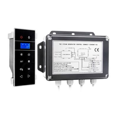 Home Sauna Steam Generator 3KW AC Black Shower Steam nerator, Wet Sauna Steam with Time & Temperature Setting Waterproof IPX4 for Relaxation, with Remote Control(VS-9007B-3KW-BP)