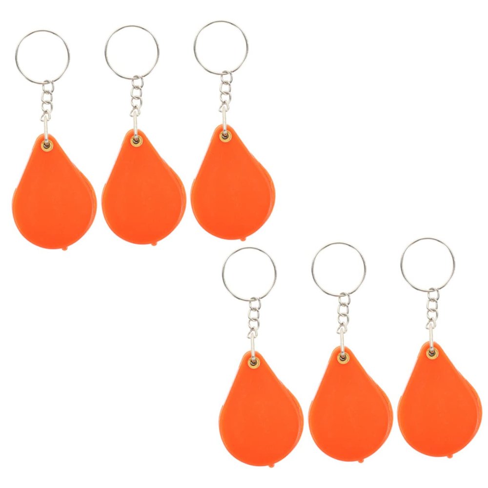 Beaupretty 6pcs Mini Folding Glass Keychain Magnifiers Portable Pocket Handheld Reading Magnifiers for Jewelry Inspection and Boys and Girls Outdoor Use Orange