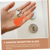 Beaupretty 6pcs Mini Folding Glass Keychain Magnifiers Portable Pocket Handheld Reading Magnifiers for Jewelry Inspection and Boys and Girls Outdoor Use Orange view 2