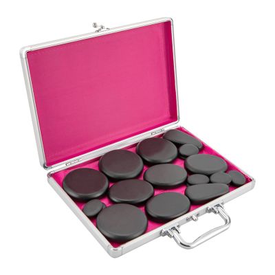 18 Pieces Hot Stones Massage Set with Heater Kit Hot Stones for Massage, Hot Stone Massage Kit with Heating Box, Massage Stones Rocks for Home Spa Warming Relax Relief
