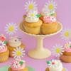 Arthsdite 24Pcs Daisy Cupcake Toppers Flower Cake Topper Decorations Daisy Cake Decorations Chrysanthemum Cupcake Toppers Spring Daisy Flower Cake Picks for Birthday Wedding Supplies - White view 4