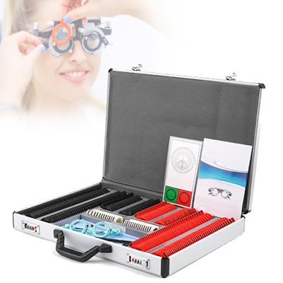vanenferse Optometry Kit Case 266 Pcs Plastic Rim Eye Test Glasses Set, Suitable for Optometry and Optician Glasses Testing and Fitting, Optical Trial Lens Set, Eye Protection Accessories