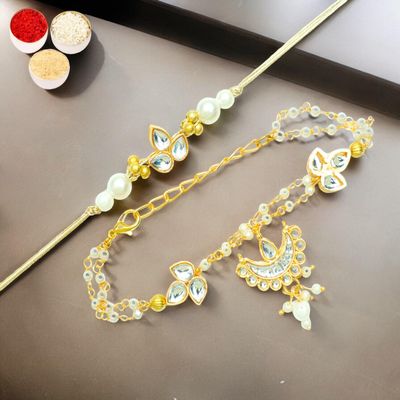 Ghasitaram Gifts Jaiccha Rakhi for Brother Rakhis Online Rmj-8512 Bhaiya Bhabhi Rakhi