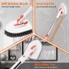 3 in 1 Tub Tile Scrubber Brush with 133cm Adjustable Long Handle,Bathroom Tile Cleaner Shower Scrubber Cleaning Brush with Locking Head,Floor Scrub Brush 3 Replacement Head for Bathroom Kitchen Toilet view 4