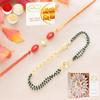 Ghasitaram Gifts Jaiccha Rakhi for Brother Rakhis Online Rmj- 4512 Bhaiya Bhabhi Rakhis with 200 GMS of Besan Barfi and 200 GMS of Kaju Katli view 1