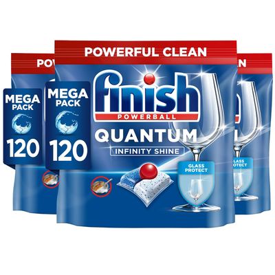 Finish Quantum Infinity Shine Dishwasher Tablets Bulk (120 (Pack of 3), Regular)