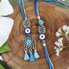 Ghasitaram Gifts Jaiccha Rakhi for Brother Rakhis Online LS24-065-Oxidized Evil Eye Bhaiya Bhabhi Rakhi view 1