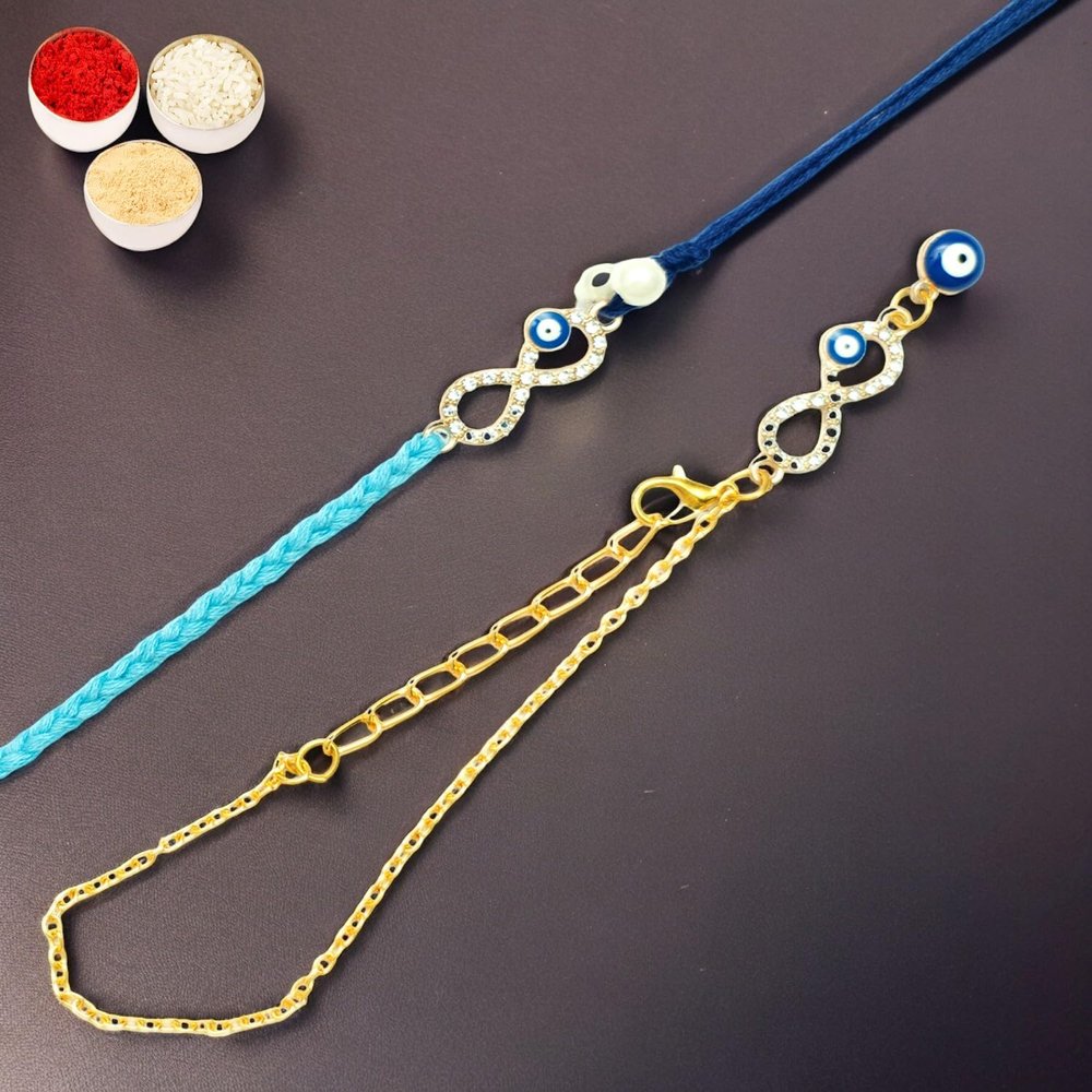 Ghasitaram Gifts Jaiccha Rakhi for Brother Rakhis Online Rmj-6012 Evil Eye Bhaiya Bhabhi Rakhis