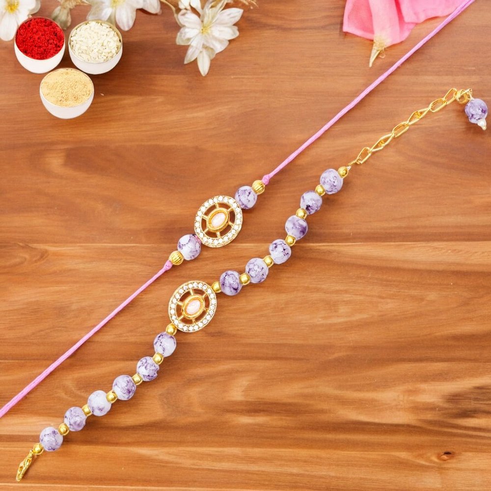 Ghasitaram Gifts Jaiccha Rakhi for Brother Rakhis Online Rmj-6012 Bhaiya Bhabhi Rakhis