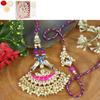 Ghasitaram Gifts Jaiccha Rakhi for Brother Rakhis Online LS24-045-Kundan Meenakari Bhaiya Bhabhi Rakhi with 400 GMS of Kaju katli view 1