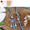 Ghasitaram Gifts Jaiccha Rakhi for Brother Rakhis Online LS24-065-Oxidized Evil eye Bhaiya Bhabhi Rakhi with 200 gms of Soan Papdi view 1